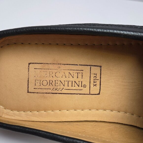 Mercanti Fiorentini Black Leather Mocc Loafers Driving Slippers Mens Size 9.5 - Picture 8 of 10